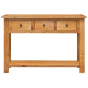 vidaXL, vidaXL Konsolentisch 110x35x75 cm Massivholz Eiche, vidaXL Konsolentisch 110x35x75 cm Massivholz Eiche