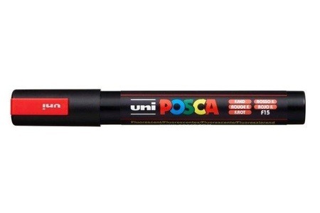 uni-ball, UNI-BALL Posca Marker 1,8-2,5mm PC-5M F.RED fluo rot, Rundspitze, uni-ball Posca Marker, 1,8-2,5mm, fluo rot, Rundspitze, PC-5M F.RED