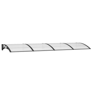 vidaXL, vidaXL Türvordach Schwarz 350x100 cm Polycarbonat, VidaXL - Türvordach polycarbonat, One Size, Schwarz