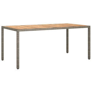 vidaXL, vidaXL Gartentisch 190x90x75 cm Poly Rattan und Akazienholz Grau, vidaXL Gartentisch 190x90x75 cm Poly Rattan und Akazienholz Grau