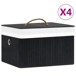 vidaXL, vidaXL Bambus Aufbewahrungsboxen 4 Stk. Schwarz, 