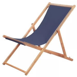 Diverse Hardware, Klappbarer Strandstuhl Stoff und Holzrahmen Blau, vidaXL Strandstuhl Klappbar Stoff und Massivholz Blau