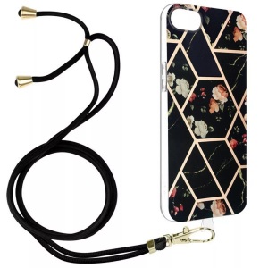 Avizar, Apple iPhone SE 2022 - Silikongel Schutzhülle, Avizar - Hülle mit Halsband iPhone 7 / 8 /SE 2020, Schwarz