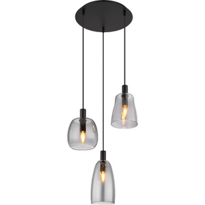 mutoni light, Hängeleuchte Garri Metall schwarz matt 3xE14, HÄNGELEUCHTE 15789-3HB