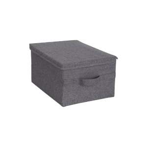 BIGSO, BIGSO - Aufbewahrungsbox SOLNA - Textil - dunkelgrau - 30/40/22 cm, BIGSO - Aufbewahrungsbox SOLNA - dunkelgrau - Textil - 30/40/22 cm