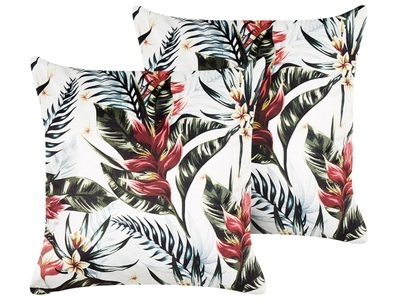 Beliani, Kissen 2er Set aus Samtstoff Boho EDELWEISS Kissen 2er Set aus Samtstoff Boho EDELWEISS, 