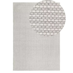 Beliani, Beliani Teppich hellgrau 140 x 200 cm Kurzflor KILIS, Beliani - Teppich aus Wolle Klassisch KILIS, 200 cm, Rauch