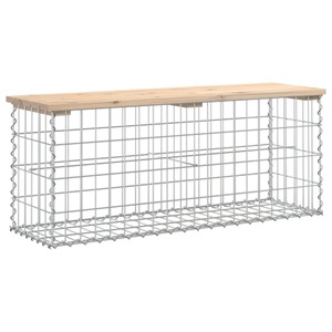 vidaXL, vidaXL Gartenbank aus Gabionen 103x31,5x42 cm Massivholz Kiefer