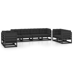 vidaXL, vidaXL 8-tlg. Garten-Lounge-Set mit Kissen Kiefer Massivholz, vidaXL 8-tlg. Garten-Lounge-Set mit Kissen Kiefer Massivholz