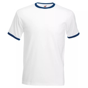 Fruit Of The Loom, Fruit of the Loom T-Shirt »Herren Ringer«, Fruit of the Loom - Ringer TShirt, für Herren, Weiss, Größe M