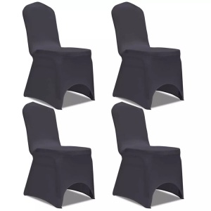 vidaXL, vidaXL Stretch Stuhlbezug 4 Stück Anthrazit, vidaXL Stretch Stuhlbezug 4 Stück Anthrazit