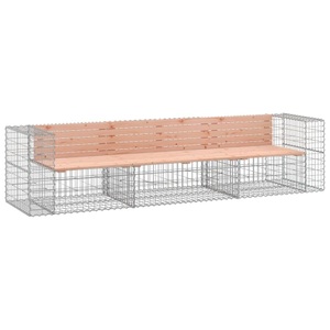 vidaXL, vidaXL Gartenbank aus Gabionen 287x71x65,5 cm Massivholz Douglasie, 