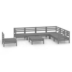 vidaXL, vidaXL 8-tlg. Garten-Lounge-Set Massivholz Kiefer Grau, 