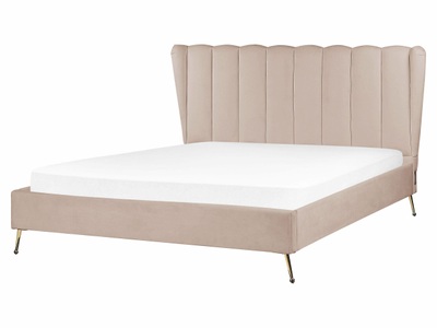 Beliani, Bett mit Lattenrost aus Samtstoff Modern MIRIBEL Bett mit Lattenrost aus Samtstoff Modern MIRIBEL