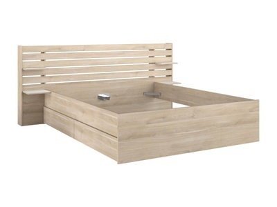 Vente-unique, Bett mit Stauraum - 180 x 200 cm - Holzfarben - TENALIA Bett mit Stauraum - 180 x 200 cm - Holzfarben - TENALIA