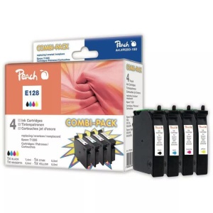 Peach, Peach Spar Pack Tintenpatronen kompatibel zu Epson T128, T1285, Peach Tintenset Epson T1285 BK, C, M, Y