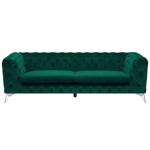 Beliani, Beliani 3-Sitzer Sofa Samtstoff grün SOTRA, Beliani - 3 Sitzer Sofa aus Samtstoff Glamourös SOTRA, One Size, Ozeangrün