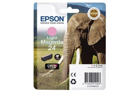 Epson, Epson T24 Tintenpatrone light magenta, Epson Tintenpatrone, hell-rot, T242640, (360 Seiten)