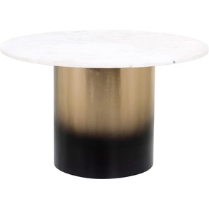 Richmond Interiors, Couchtisch Alfie Marmor schwarz weiss gold 72x72, Couchtisch Alfie Marmor schwarz weiss gold 72x72