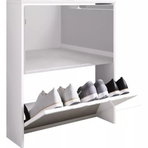 VCM, Holz Schuhschrank Schuhkommode Schuhregal Schuhständer Spiegel Stido L Holz Schuhschrank Schuhkommode Schuhregal Schuhständer Spiegel Stido L, VCM - Holz Schuhschrank Schuhkommode Schuhregal Schuhständer Spiegel Stido L, 63 CM, Weiss