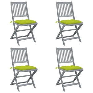vidaXL, vidaXL Klappbare Gartenstühle 4 Stk. mit Kissen Massivholz Akazie