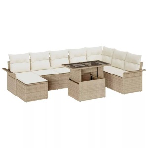 vidaXL, VidaXL - Gartensofa-set poly-rattan, One Size, Beige