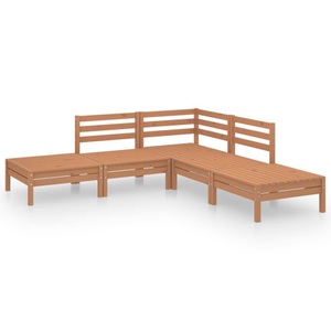 vidaXL, vidaXL 5-tlg. Garten-Lounge-Set Massivholz Kiefer Honigbraun