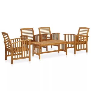 vidaXL, vidaXL 5-tlg. Garten-Lounge-Set Massivholz Akazie, vidaXL 5-tlg. Garten-Lounge-Set Massivholz Akazie