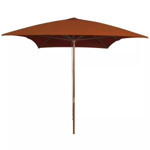 vidaXL, vidaXL Sonnenschirm mit Holzmast Terrakotta-Rot 200x300 cm, vidaXL Sonnenschirm mit Holz-Mast 200x300 cm Terrakotta