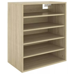 vidaXL, vidaXL Schuhschrank Sonoma-Eiche 60x35x70 cm Spanplatte, vidaXL Schuhschrank Sonoma-Eiche 60x35x70 cm Holzwerkstoff