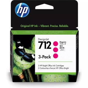 HP Supplies, HP 712 Tinte magenta 3-Pack, HP 712 3er-Pack Magenta DesignJet Druckerpatrone, 29 ml