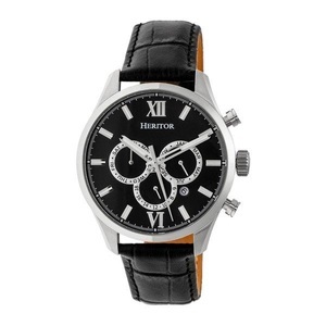 undefined, Heritor - Automatik-Lederarmbanduhr Benedict - Schwarz und Silber, 