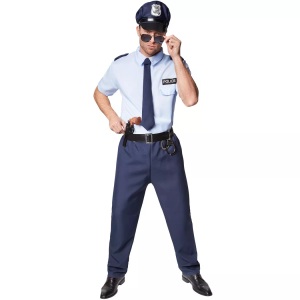 TecTake, Herrenkostüm Police Officer Herren Blau S, Tectake - Herrenkostüm Police Officer, für Herren, Blau, Größe S
