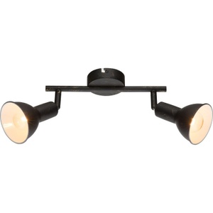 Globo, GLOBO NAMUS Strahler Metall schwarz goldfarben, LxBxH:250x150x185, exkl. 2xE14 40W 230, Deckenleuchte Metall schwarz 2xE14 15x25x19