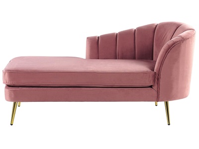 Beliani, Chaiselongue aus Samtstoff Klassisch ALLIER Chaiselongue aus Samtstoff Klassisch ALLIER, Beliani - Rechtsseitige Chaiselounge aus Samtstoff Klassisch ALLIER, One Size, Pink