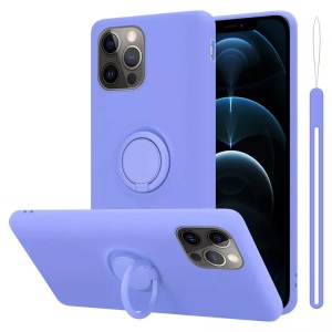 Cadorabo, Hülle für Apple iPhone 12 PRO MAX TPU Silikon mit Ring Liquid, Cadorabo - Hülle für Apple iPhone 12 PRO MAX TPU Silikon mit Ring Liquid, Lila