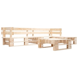 Diverse Hardware, 4-tlg. Garten-Paletten-Sofagarnitur Holz Natur, vidaXL 4-tlg. Garten-Paletten-Sofagarnitur Holz Natur