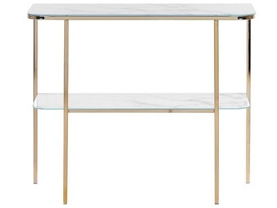 Beliani, Konsolentisch aus Sicherheitsglas Modern CALVERT Konsolentisch aus Sicherheitsglas Modern CALVERT, Beliani - Konsolentisch aus Sicherheitsglas Modern CALVERT, One Size, Weiss Bunt