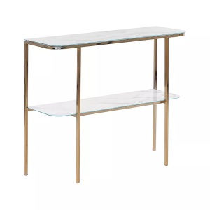 Beliani, Konsolentisch aus Sicherheitsglas Modern CALVERT Konsolentisch aus Sicherheitsglas Modern CALVERT, Beliani - Konsolentisch aus Sicherheitsglas Modern CALVERT, One Size, Weiss Bunt