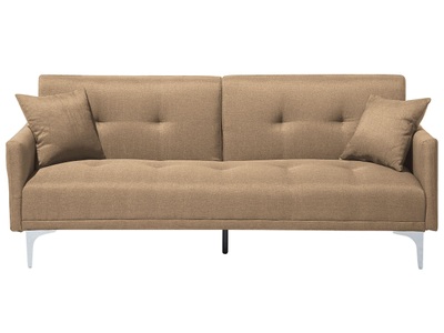 Beliani, Schlafcouch aus Polyester Retro LUCAN Schlafcouch aus Polyester Retro LUCAN, Beliani - Schlafsofa aus Polyester Retro LUCAN, One Size, Perle