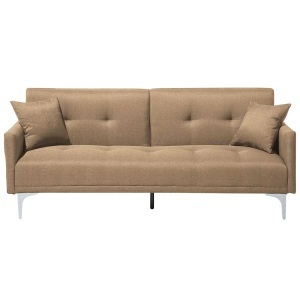 Beliani, Schlafcouch aus Polyester Retro LUCAN Schlafcouch aus Polyester Retro LUCAN, Beliani - Schlafsofa aus Polyester Retro LUCAN, One Size, Perle