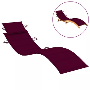 vidaXL, vidaXL Sonnenliegen-Auflage Weinrot 186x58x4 cm, vidaXL Sonnenliegen-Auflage Weinrot 186x58x3 cm Oxford-Gewebe