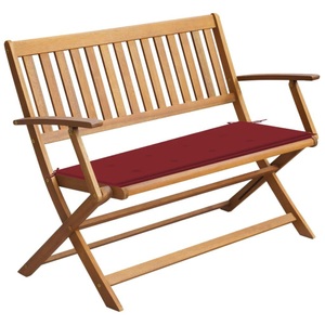 vidaXL, vidaXL Gartenbank mit Auflage 120 cm Massivholz Akazie