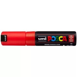 uni-ball, UNI-BALL Posca Marker 4.5-5.5mm PC-7M RED rot, Rundspitze, uni-ball Posca Marker, 4.5-5.5mm, rot, Rundspitze, PC-7M RED