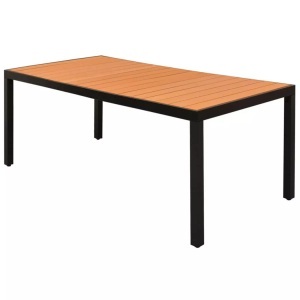 Diverse Hardware, Garten-Esstisch WPC Aluminium 185 x 90 x 74 cm Braun