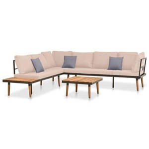 vidaXL, vidaXL 4-tlg. Garten-Lounge-Set mit Kissen Massivholz Akazie, vidaXL 4-tlg. Garten-Lounge-Set mit Kissen Massivholz Akazie
