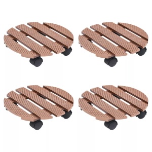 vidaXL, vidaXL Pflanzenroller 4 Stk. Braun Ø30x7,5 cm WPC, vidaXL Pflanzenroller 4 Stk. Braun Ø30x7,5 cm WPC