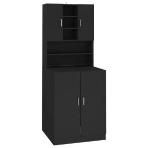 vidaXL, vidaXL Waschmaschinenschrank Schwarz, vidaXL Waschmaschinenschrank Schwarz