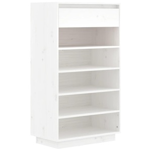 vidaXL, vidaXL Schuhregal Weiß 60x34x105 cm Massivholz Kiefer