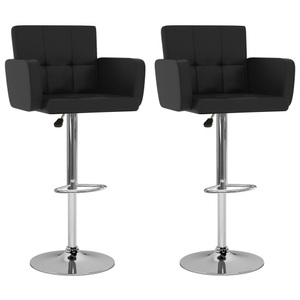 vidaXL, vidaXL Barhocker 2 Stk. Schwarz Kunstleder, vidaXL Barhocker 2 Stk. Schwarz Kunstleder